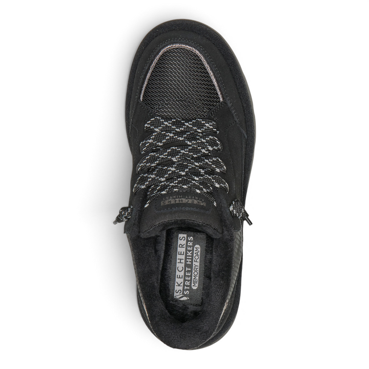 ada-shoes.ro Skechers Keepsakes black suede slip-in hiker boots with memory foam insoles and no-tie laces