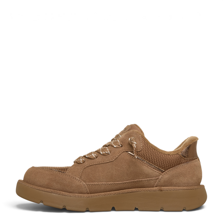 ada-shoes.ro Skechers Keepsakes Cozy chestnut suede slip-in sneaker with chenille lining and flexible rubber sole