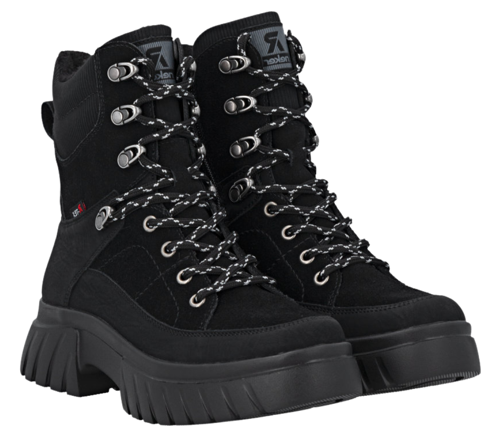 Ghete casual, dama, RIEKER TEX ANTISTRESS, W1871-00 negru, piele ecologica