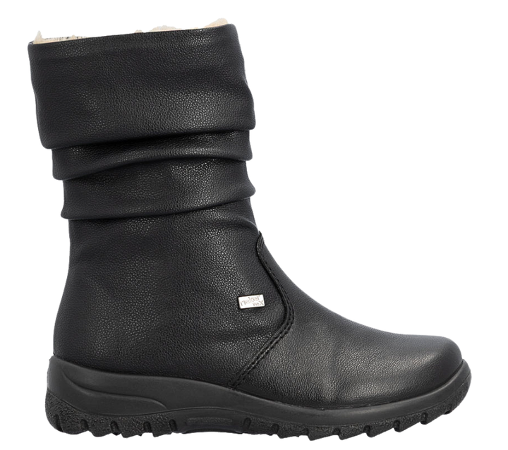 Ghete casual, dama, RIEKER, ANTISTRESS, TEX Z7171-02 negru, piele ecologica