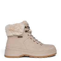 ada-shoes.ro Skechers Park City waterproof winter boots in cream with faux fur collar and satin laces