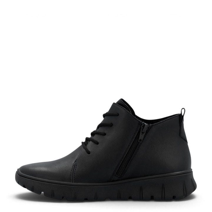 ada-shoes.ro Rieker black leather casual ankle boots with side zipper and flexible antistress sole
