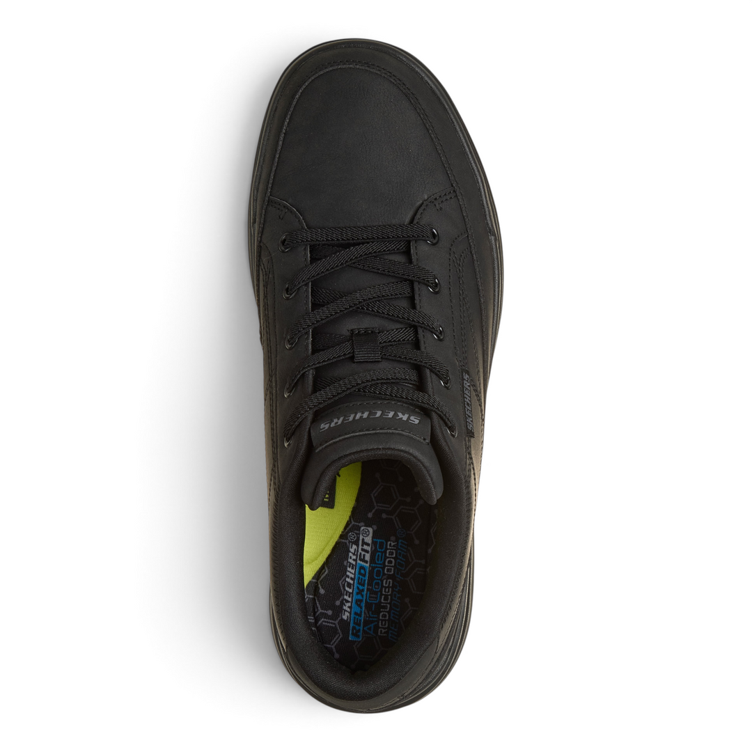 ada-shoes.ro Skechers Sterling Cedrick black sneakers with elastic laces and memory foam insole, top view