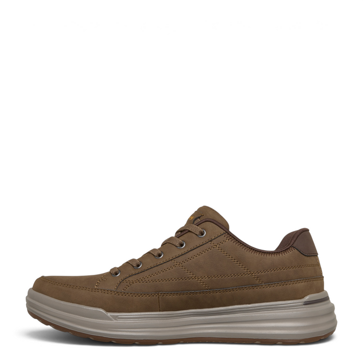 ada-shoes.ro Skechers Sterling Cedrock light brown faux leather casual sneakers with elastic laces and cushioned sole