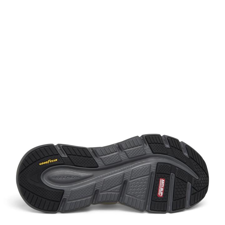 ada-shoes.ro Skechers Glide-Step Altus sneaker outsole featuring black rubber tread with Goodyear and anti-slip logos