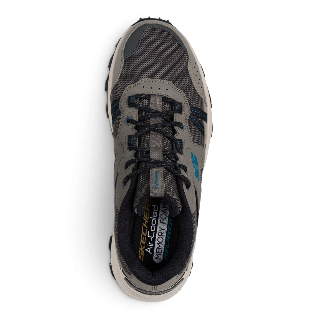 ada-shoes.ro Skechers Equalizer 5.0 trail running shoes in dark taupe mesh with blue accents and memory foam insoles