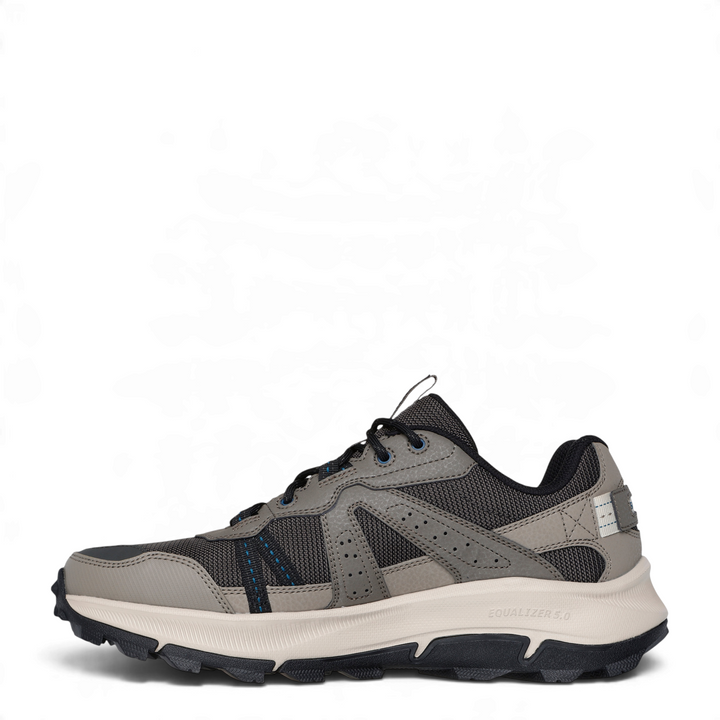 ada-shoes.ro Skechers Equalizer 5.0 trail running shoes in dark taupe mesh with blue accents and Goodyear outsole
