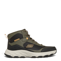 ada-shoes.ro Skechers Hillcrest olive green and black water-repellent hiking boot with a rugged white midsole