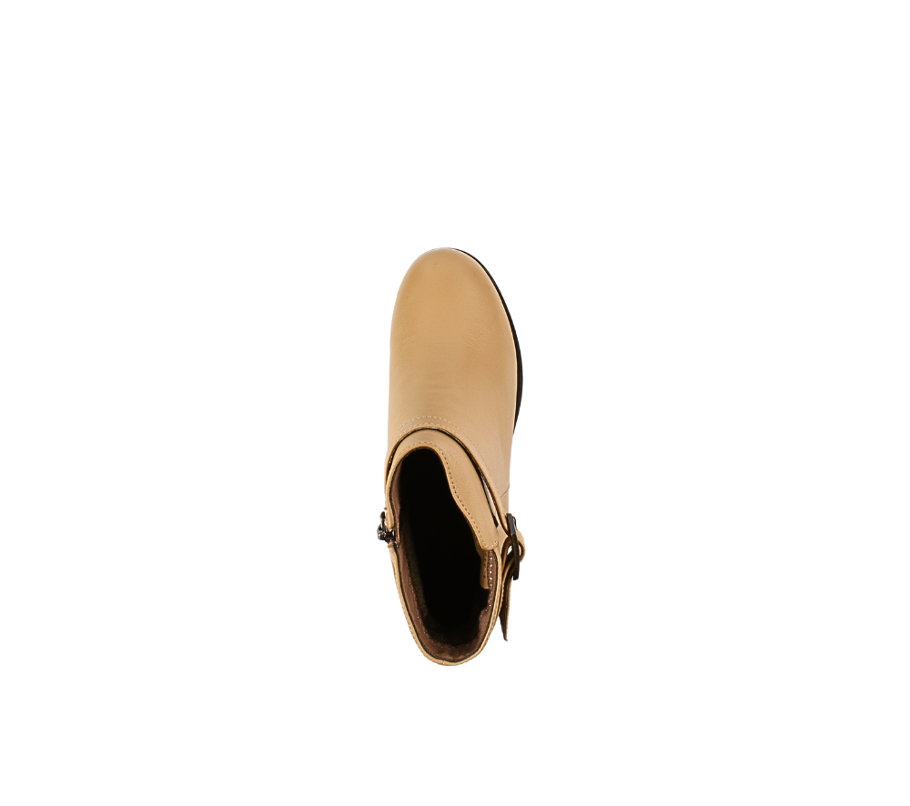 Ghete elegante, dama, BERLINER, 25115 crem, piele naturala, toc