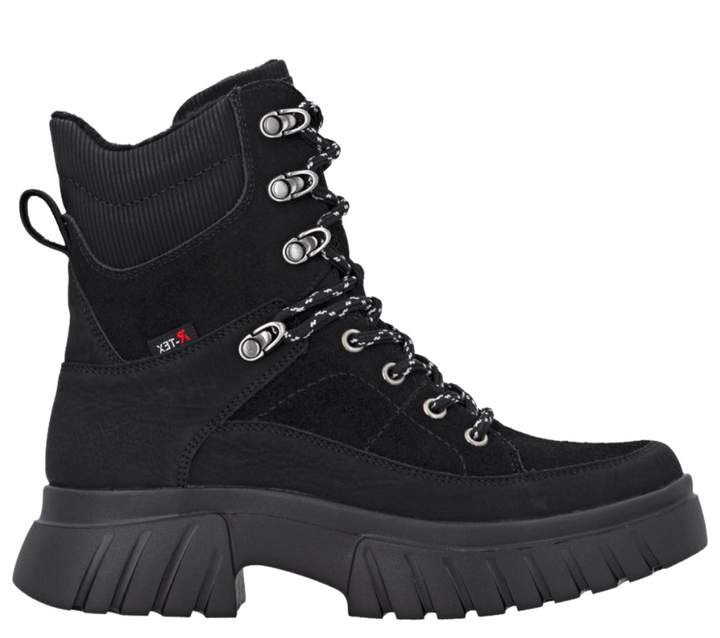 Ghete casual, dama, RIEKER TEX ANTISTRESS, W1871-00 negru, piele ecologica
