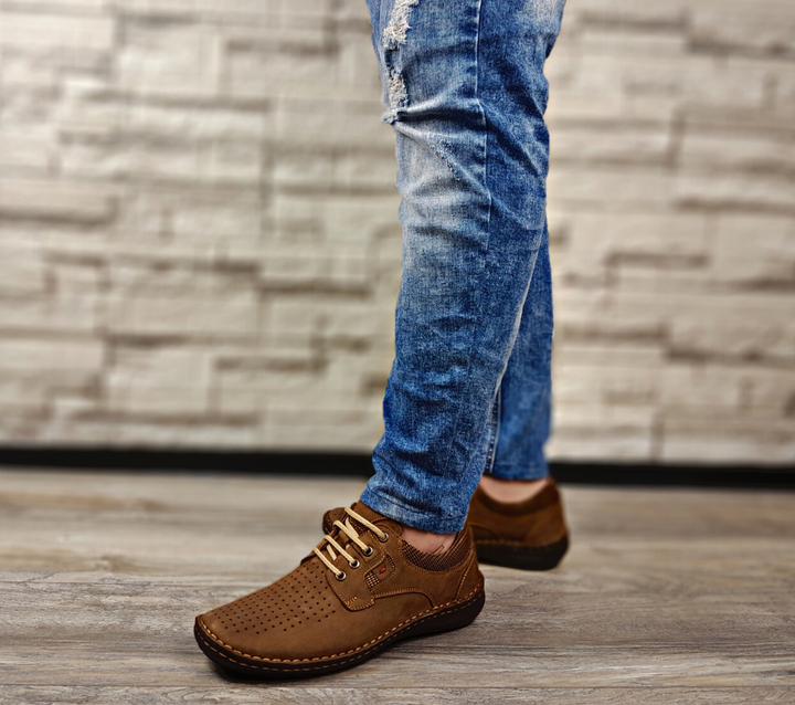 Pantofi casual, barbati, OTTER, 9565 maro, piele nabuc