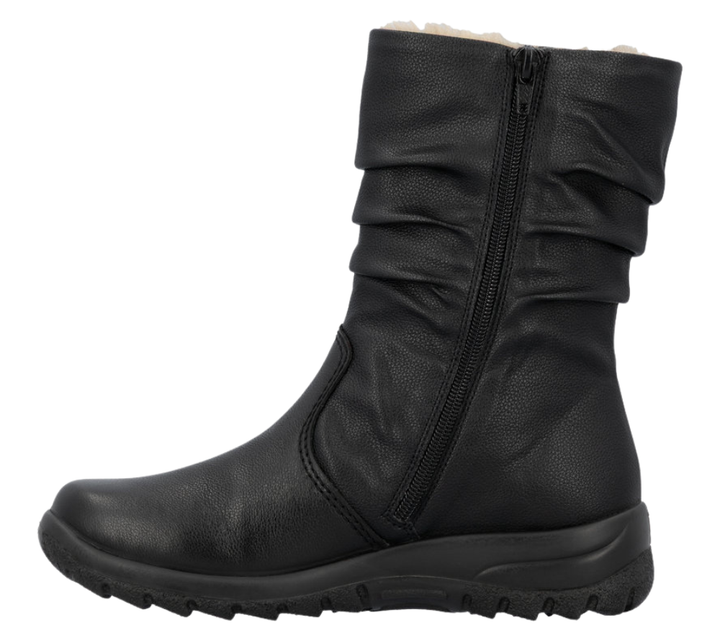 Ghete casual, dama, RIEKER, ANTISTRESS, TEX Z7171-02 negru, piele ecologica