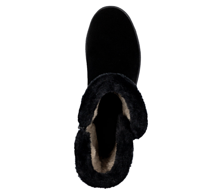 Ghete casual, dama, RIEKER, Y4456-00 negru, piele intoarsa
