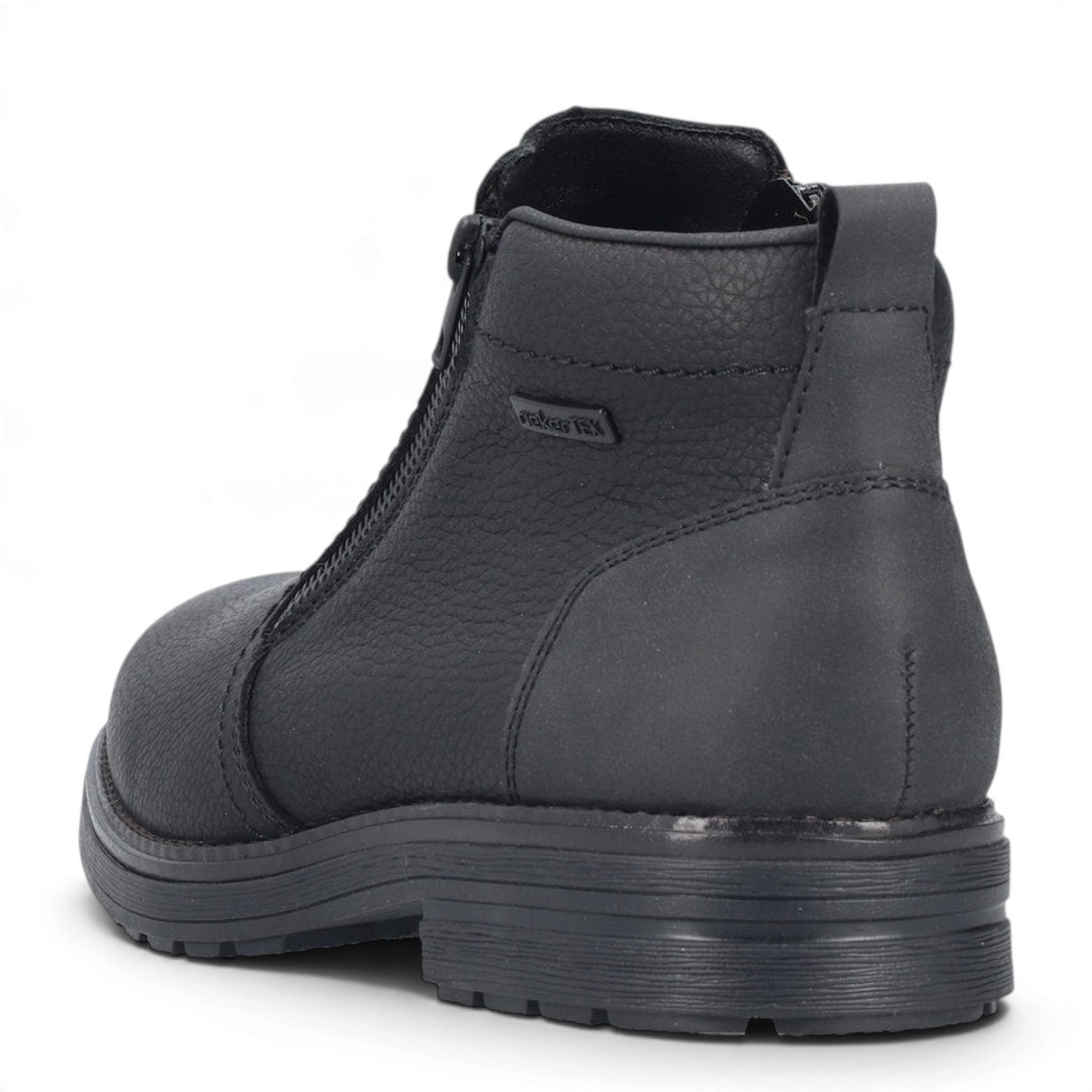 ada-shoes.ro Rieker black ankle boots with riekerTEX waterproof membrane and textured synthetic leather finish