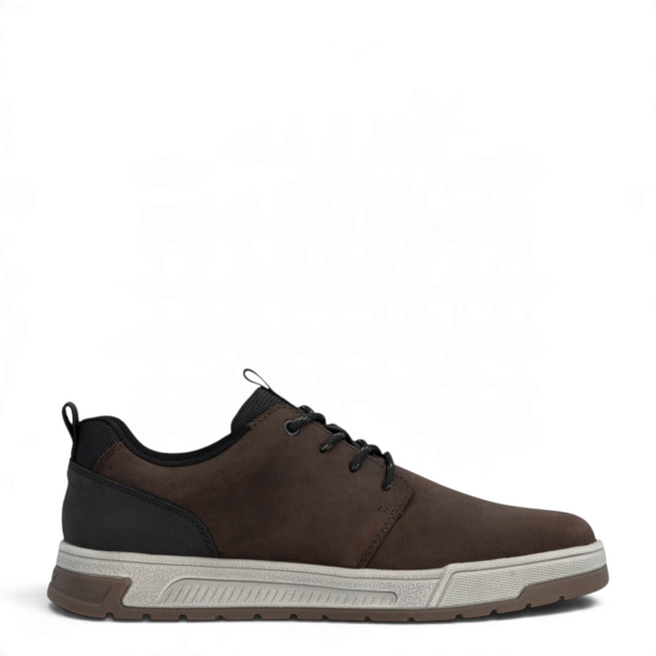 ada-shoes.ro Rieker casual sneakers in dark brown nubuck-style faux leather with waterproof riekerTEX membrane