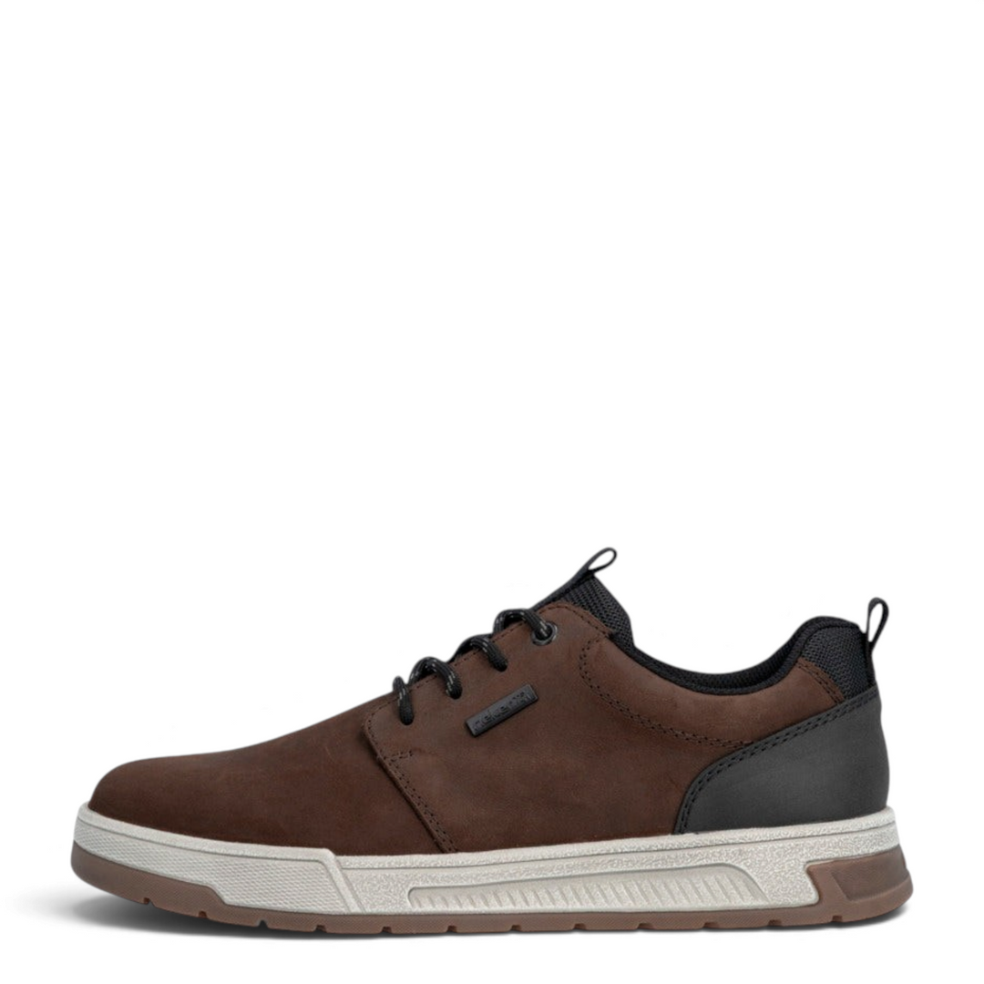 ada-shoes.ro Rieker dark brown nubuck-style casual sneakers with riekerTEX waterproof membrane and bicolor sole