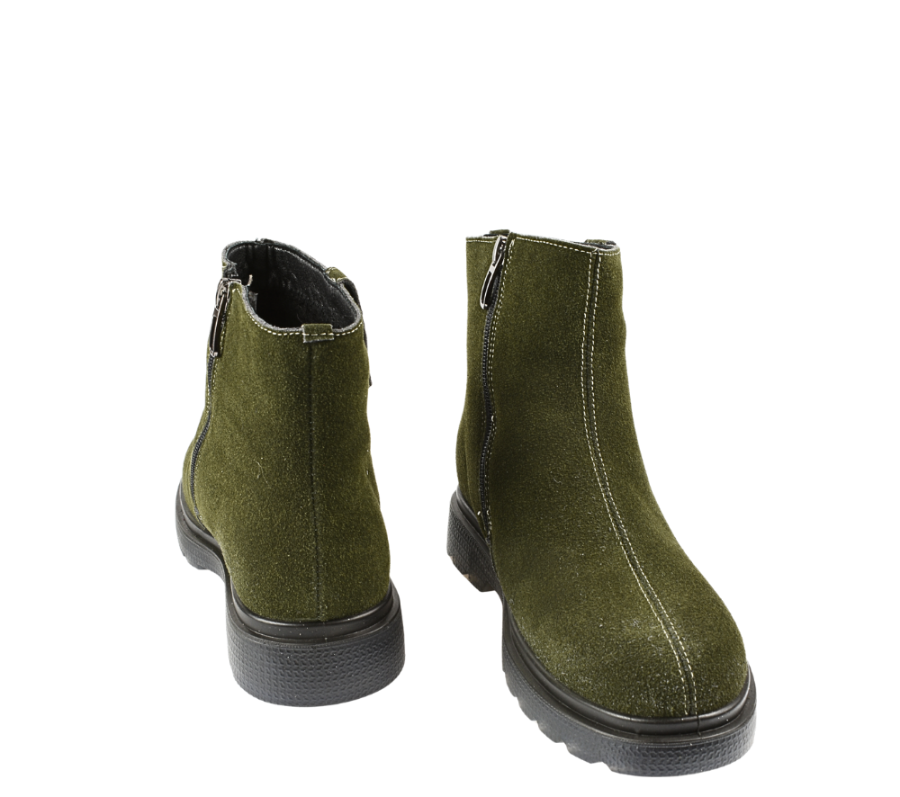 Ghete casual, dama, STEPHANO, 3938H09 verde, piele intoarsa