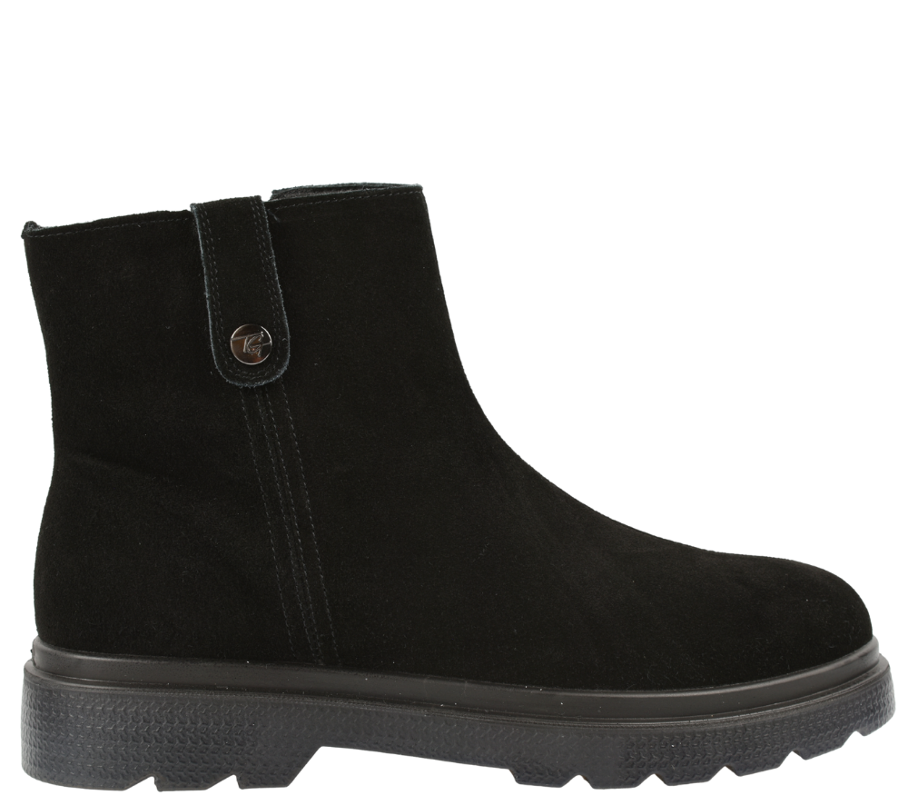 Ghete casual, dama, STEPHANO, 3938H09 negru, piele intoarsa