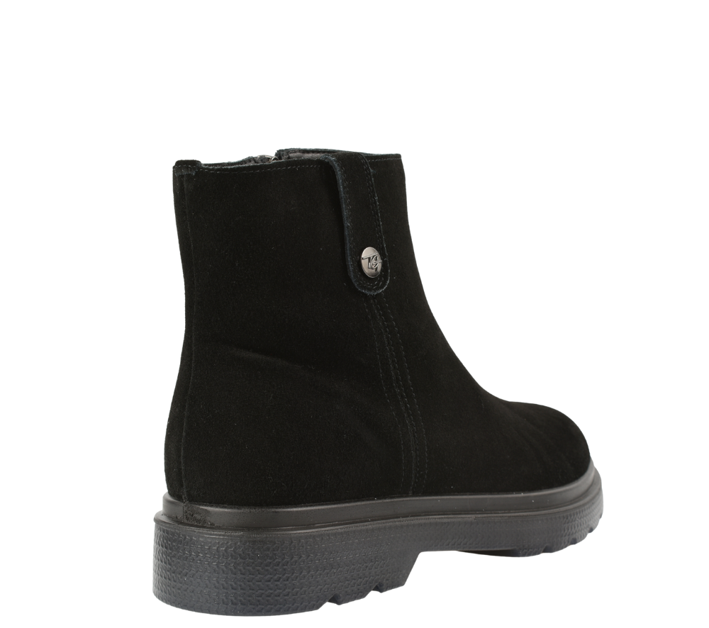 Ghete casual, dama, STEPHANO, 3938H09 negru, piele intoarsa