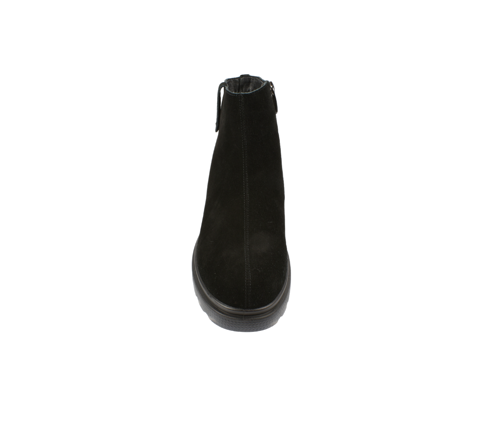 Ghete casual, dama, STEPHANO, 3938H09 negru, piele intoarsa