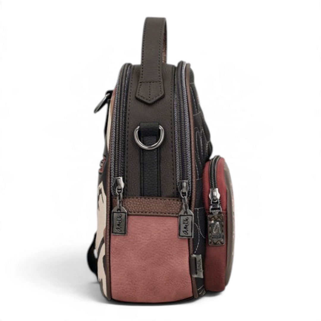 ada-shoes.ro Anekke Cœur de Paris convertible backpack and shoulder bag in faux leather with side view