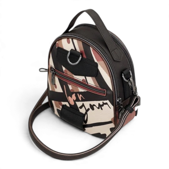 ada-shoes.ro Anekke Cœur de Paris convertible backpack and shoulder bag with striped pattern and Bonjour inscription