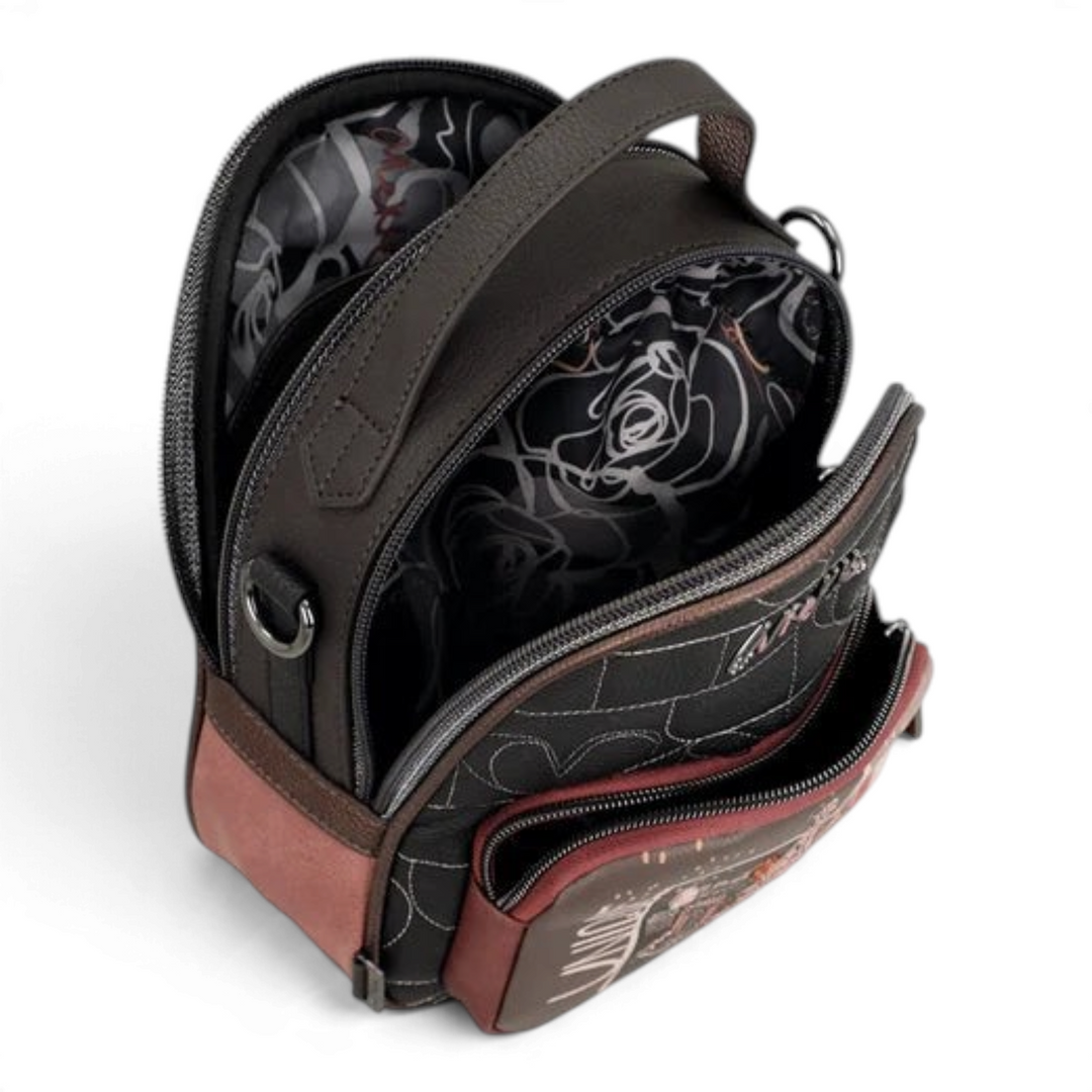 ada-shoes.ro Anekke Cœur de Paris convertible backpack and shoulder bag with open compartments and heart stitching