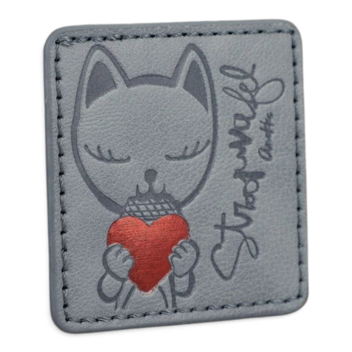 ada-shoes.ro Anekke Bloom collection textured faux leather detail with cat patch and red heart embroidery