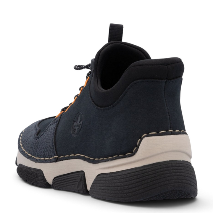 ada-shoes.ro Rieker navy casual ankle boots with RIRICON wedge sole and slip-on heel design