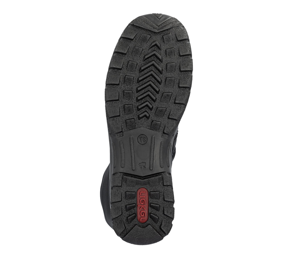 Ghete casual, dama, RIEKER, ANTISTRESS, TEX Z7171-02 negru, piele ecologica