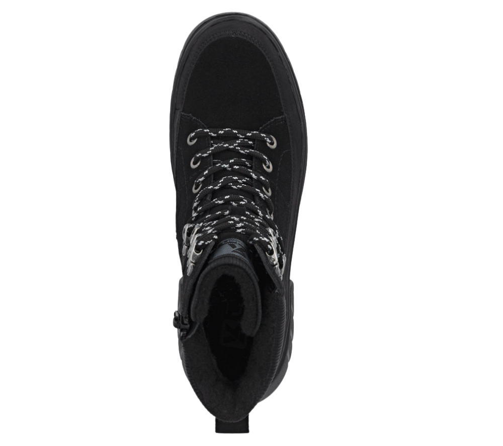 Ghete casual, dama, RIEKER TEX ANTISTRESS, W1871-00 negru, piele ecologica
