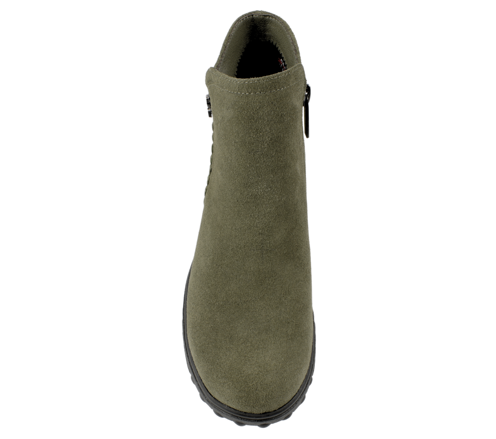 Ghete casual, dama, PASS COLLECTION, B09008 kaki, piele intoarsa