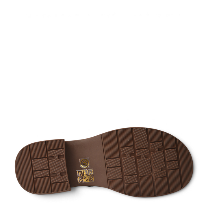 Brown rubber sole of ada-shoes.ro M5295-M boots with a textured anti-slip tread pattern