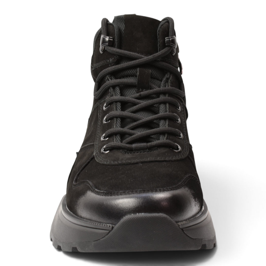 ada-shoes.ro Franco Gerardo 5360-N black high-top sneakers with suede and leather upper and thick rubber sole
