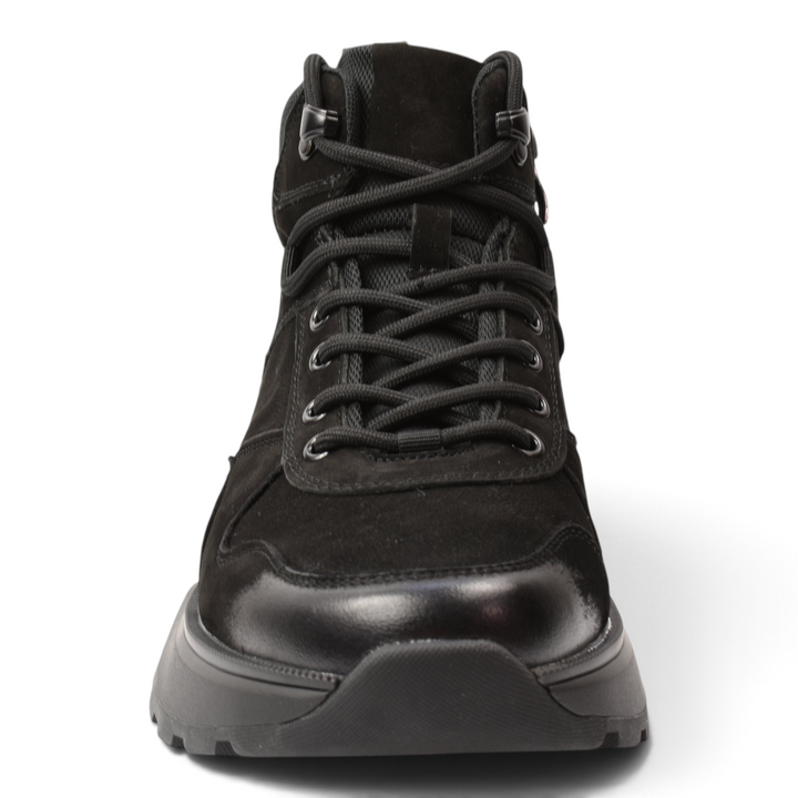 ada-shoes.ro Franco Gerardo 5360-N black high-top sneakers with suede and leather upper and thick rubber sole