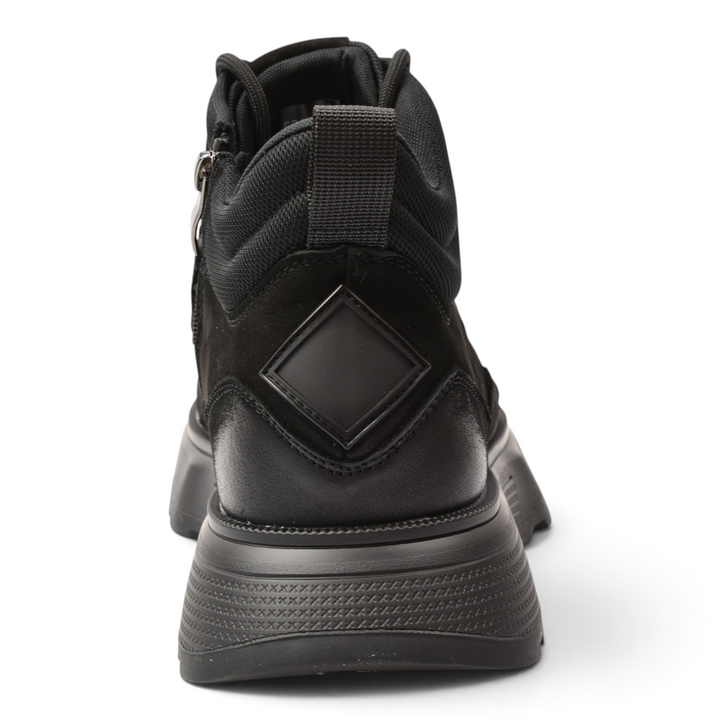 ada-shoes.ro Franco Gerardo Ghete 5360-N black high-top sneakers with a thick platform sole and rear pull tab