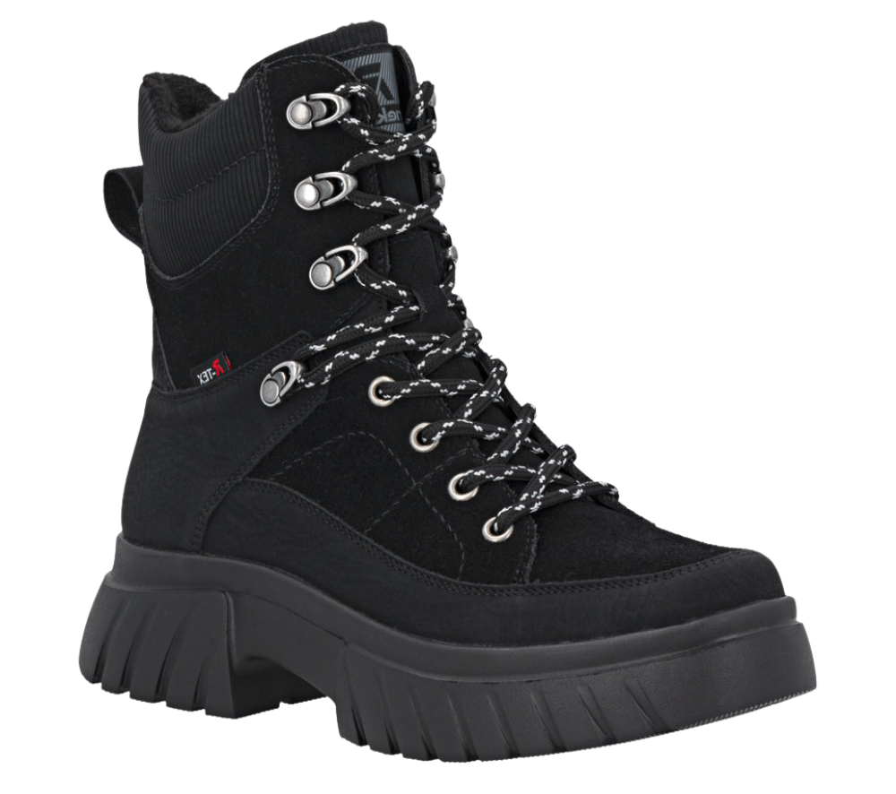 Ghete casual, dama, RIEKER TEX ANTISTRESS, W1871-00 negru, piele ecologica