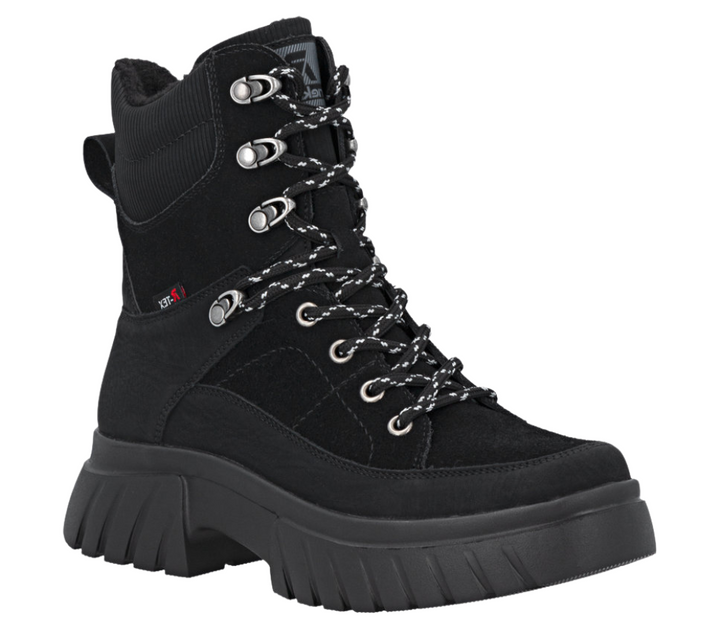 Ghete casual, dama, RIEKER TEX ANTISTRESS, W1871-00 negru, piele ecologica