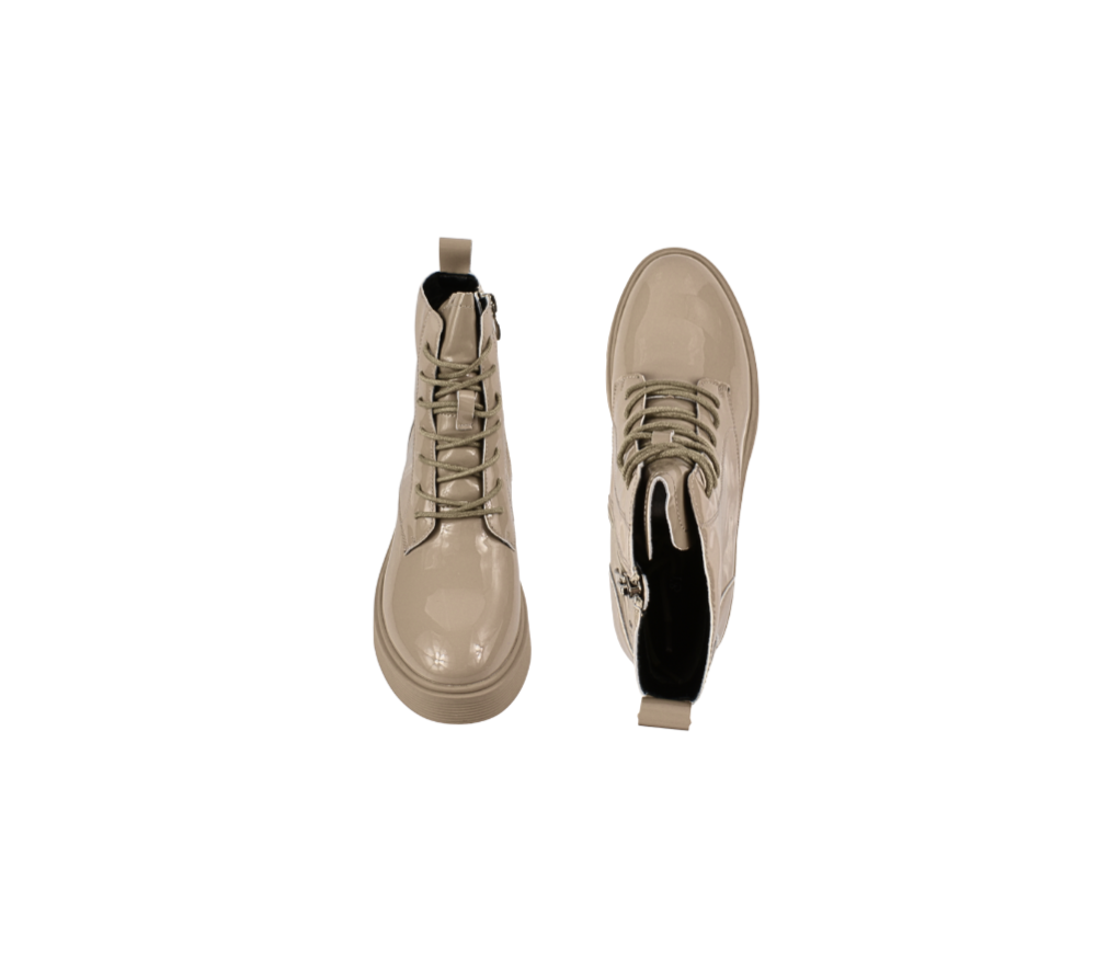 Ghete casual, dama, STEPHANO, 65561 bej, piele lacuita, toc