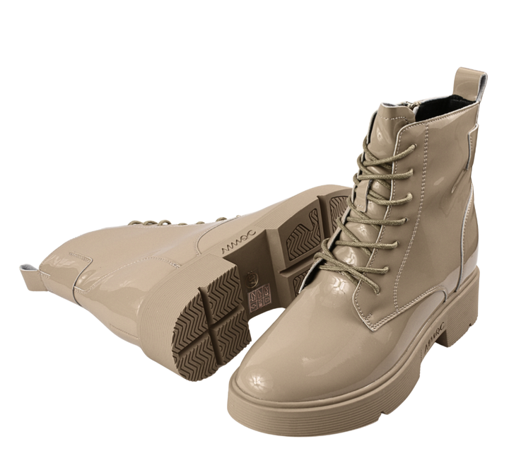 Ghete casual, dama, STEPHANO, 65561 bej, piele lacuita, toc