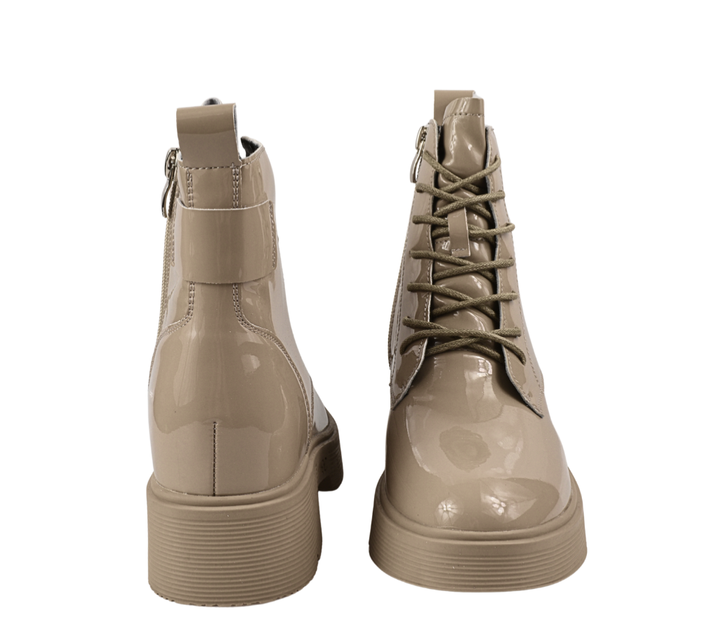 Ghete casual, dama, STEPHANO, 65561 bej, piele lacuita, toc