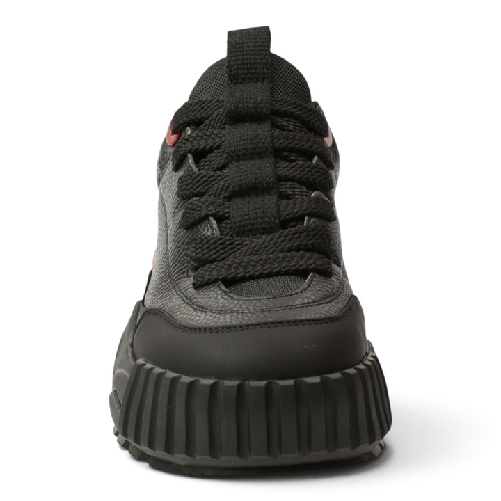 ada-shoes.ro Gryxx JS90003A black sneakers featuring a textured leather upper and a chunky ribbed platform sole
