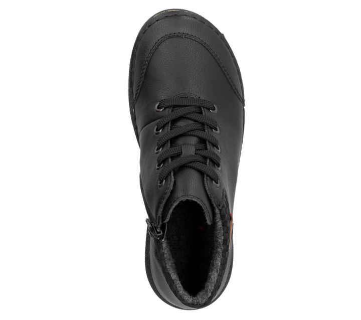 Ghete sport, dama, RIEKER, ANTISTRESS, 50902-00 negru, piele naturala
