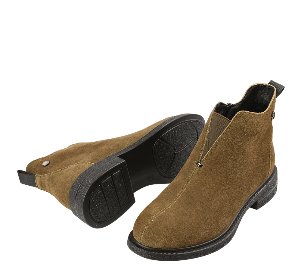 Ghete elegante, dama, FORMAZIONE, B30041N maro, piele intoarsa, toc