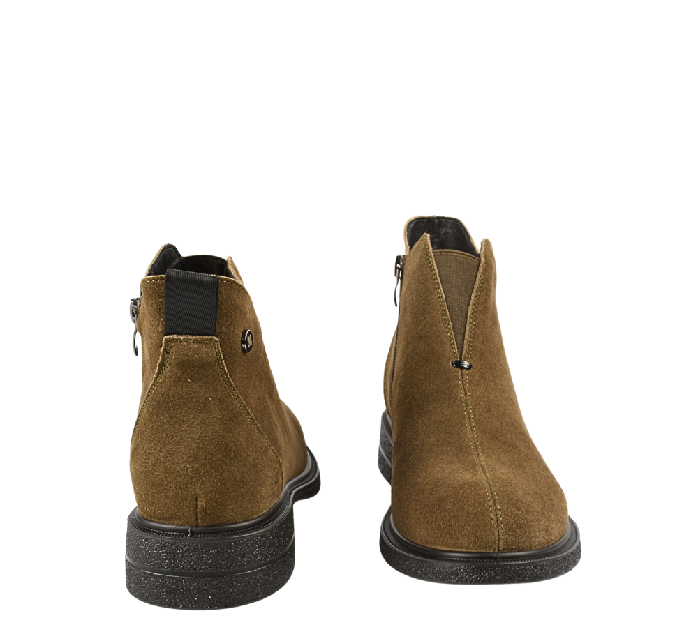 Ghete elegante, dama, FORMAZIONE, B30041N maro, piele intoarsa, toc