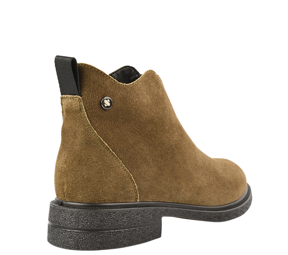 Ghete elegante, dama, FORMAZIONE, B30041N maro, piele intoarsa, toc
