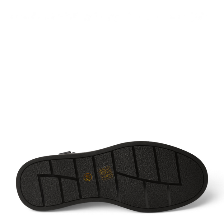 ada-shoes.ro Anna Viotti black leather ankle boot sole with textured grip pattern and size 40 label
