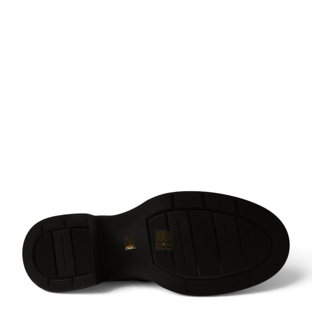 ada-shoes.ro Anna Viotti black suede boot sole with textured grip and stable heel design