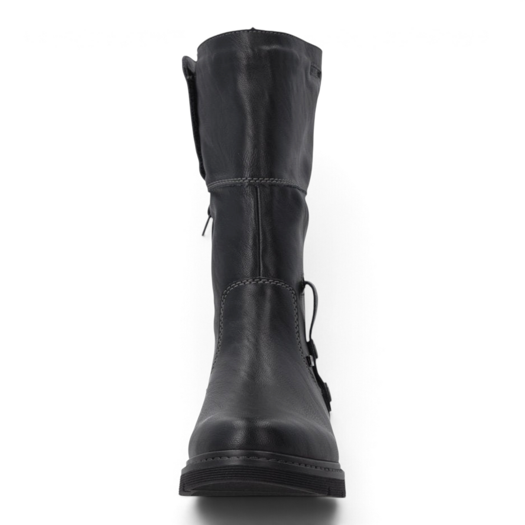 ada-shoes.ro Remonte black leather convertible boots with RemonteTEX waterproof membrane and side zipper
