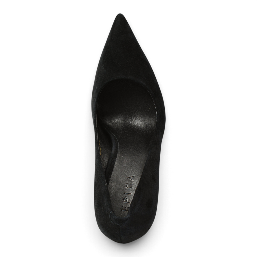 ada-shoes.ro Epica black suede pointed-toe stiletto heel viewed from directly above